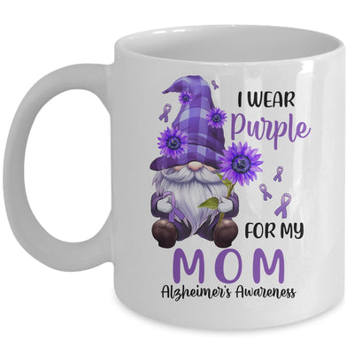 I Wear Purple For My Mom Gnome Alzheimer's Awareness Mug | teecentury