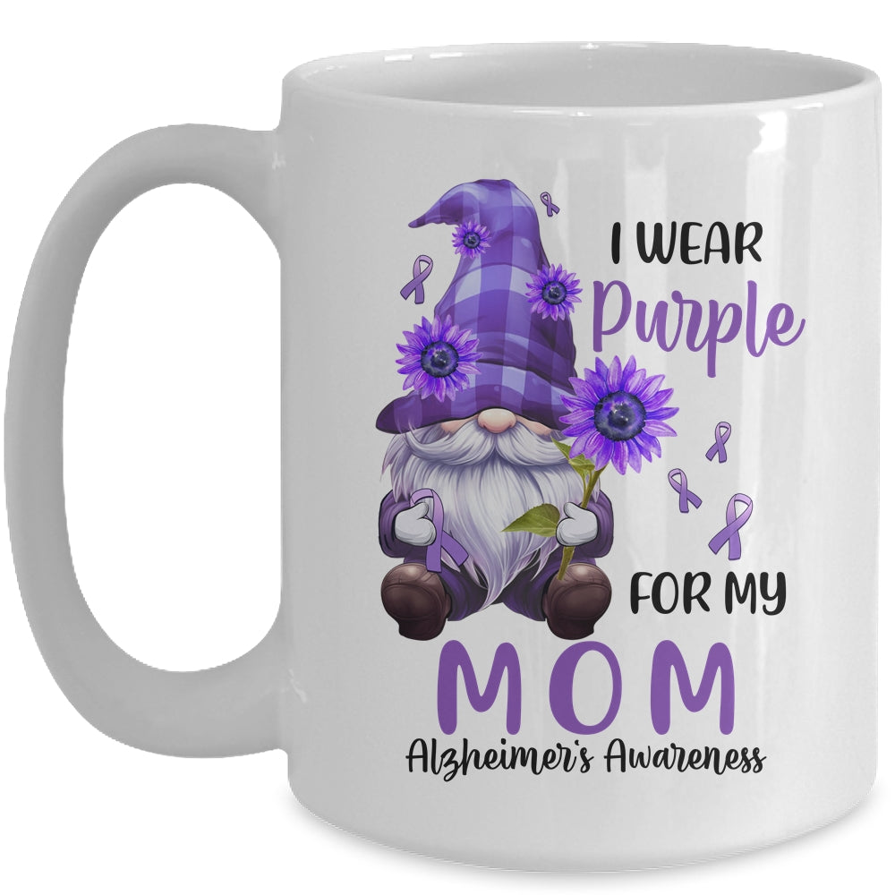 I Wear Purple For My Mom Gnome Alzheimer's Awareness Mug | teecentury