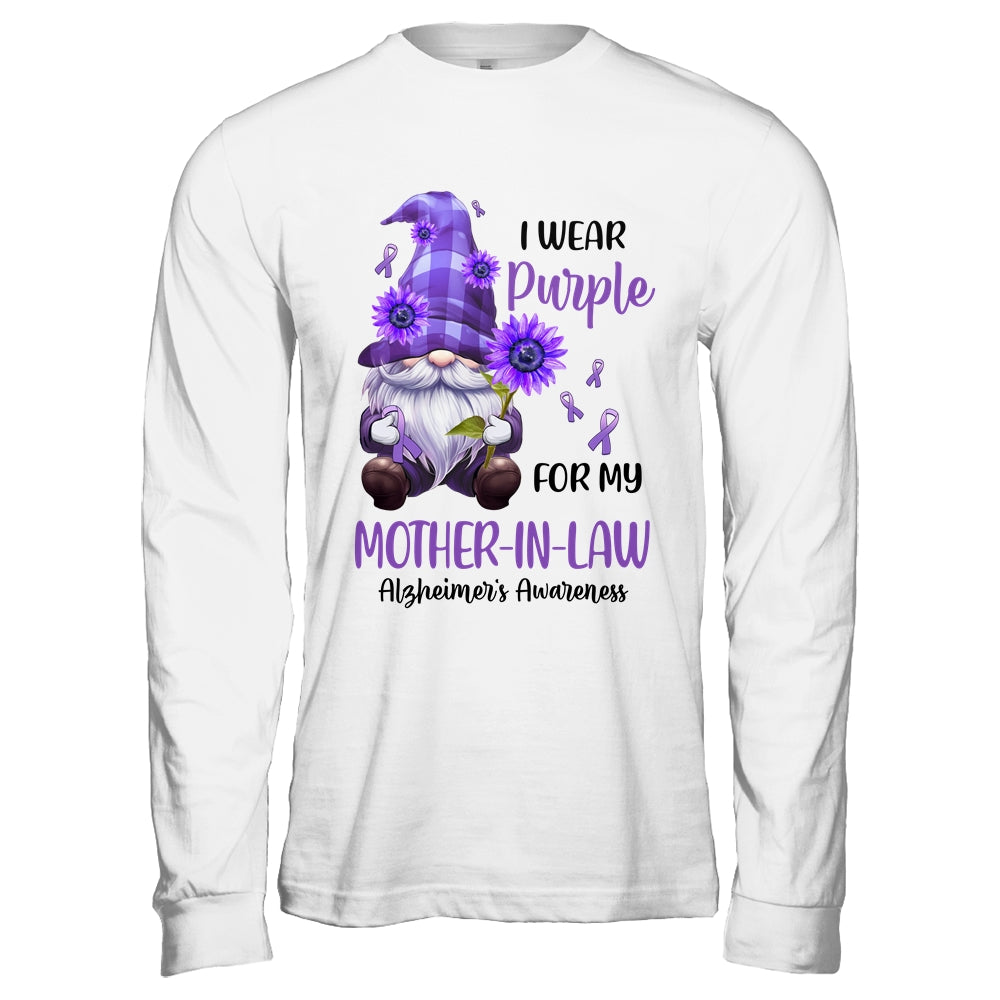 I Wear Purple For My Mother-In-Law Gnome Alzheimer's Awareness Shirt & Hoodie | teecentury