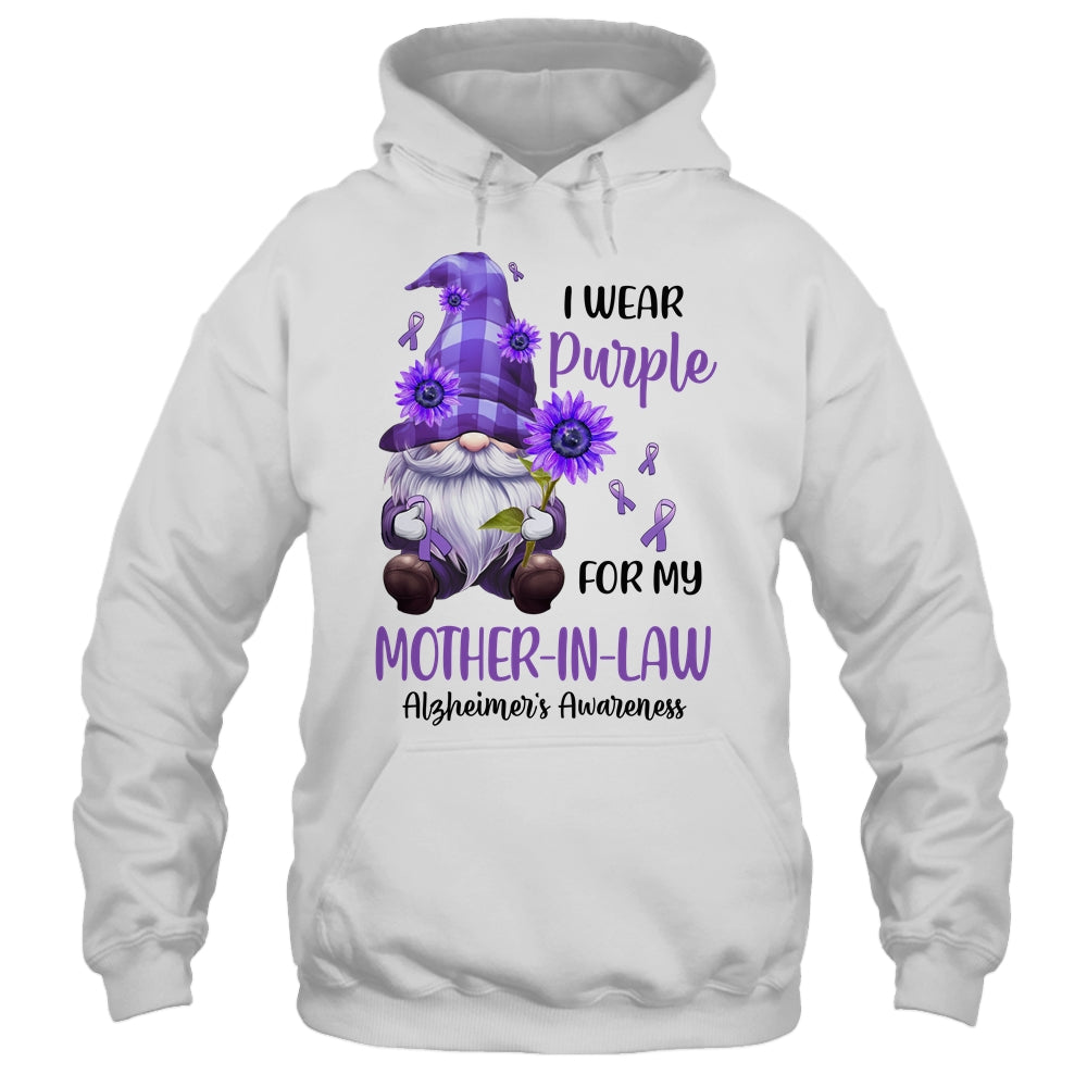 I Wear Purple For My Mother-In-Law Gnome Alzheimer's Awareness Shirt & Hoodie | teecentury