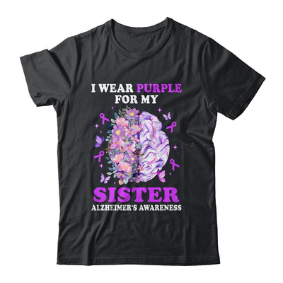 I Wear Purple For My Sister Alzheimer's Awareness Brain Shirt & Hoodie | teecentury