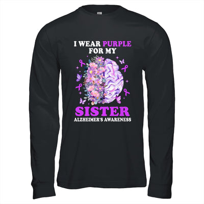 I Wear Purple For My Sister Alzheimer's Awareness Brain Shirt & Hoodie | teecentury