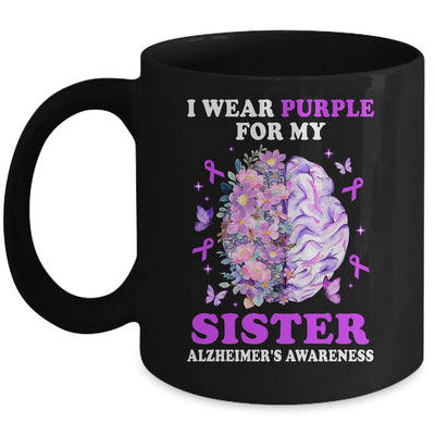 I Wear Purple For My Sister Alzheimer's Awareness Brain Mug | teecentury