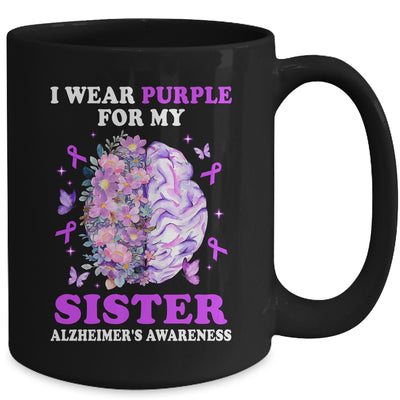 I Wear Purple For My Sister Alzheimer's Awareness Brain Mug | teecentury