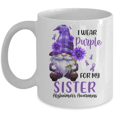 I Wear Purple For My Sister Gnome Alzheimer's Awareness Mug | teecentury