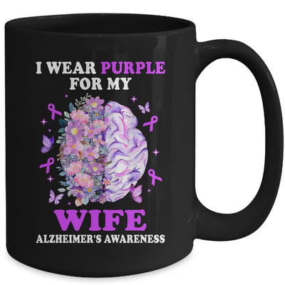 I Wear Purple For My Wife Alzheimer's Awareness Brain Mug | teecentury