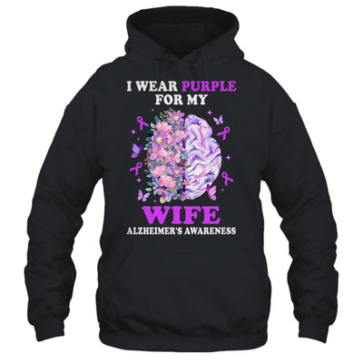 I Wear Purple For My Wife Alzheimer's Awareness Brain Shirt & Hoodie | teecentury