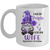 I Wear Purple For My Wife Gnome Alzheimer's Awareness Mug | teecentury