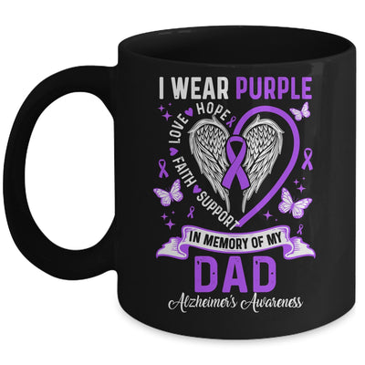 I Wear Purple In Memory Of My Dad Alzheimer's Awareness Mug | teecentury