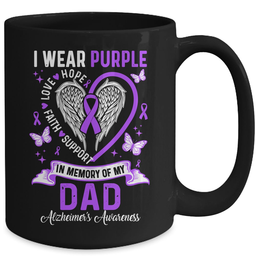 I Wear Purple In Memory Of My Dad Alzheimer's Awareness Mug | teecentury