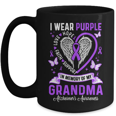 I Wear Purple In Memory Of My Grandma Alzheimer's Awareness Mug | teecentury