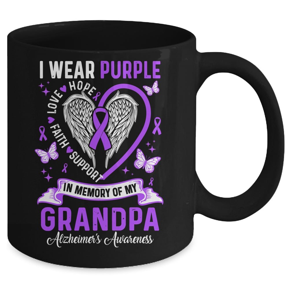 I Wear Purple In Memory Of My Grandpa Alzheimer's Awareness Mug | teecentury