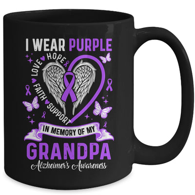 I Wear Purple In Memory Of My Grandpa Alzheimer's Awareness Mug | teecentury