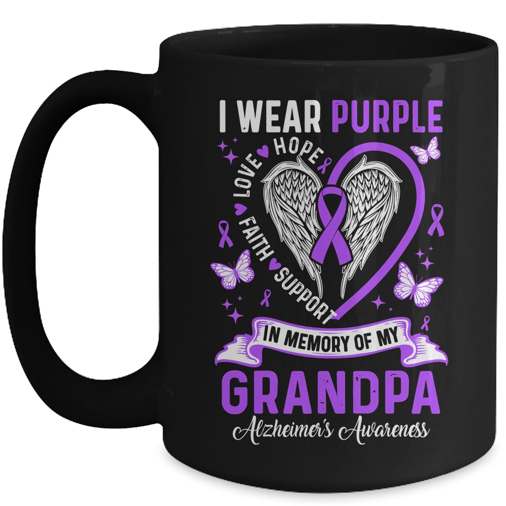 I Wear Purple In Memory Of My Grandpa Alzheimer's Awareness Mug | teecentury