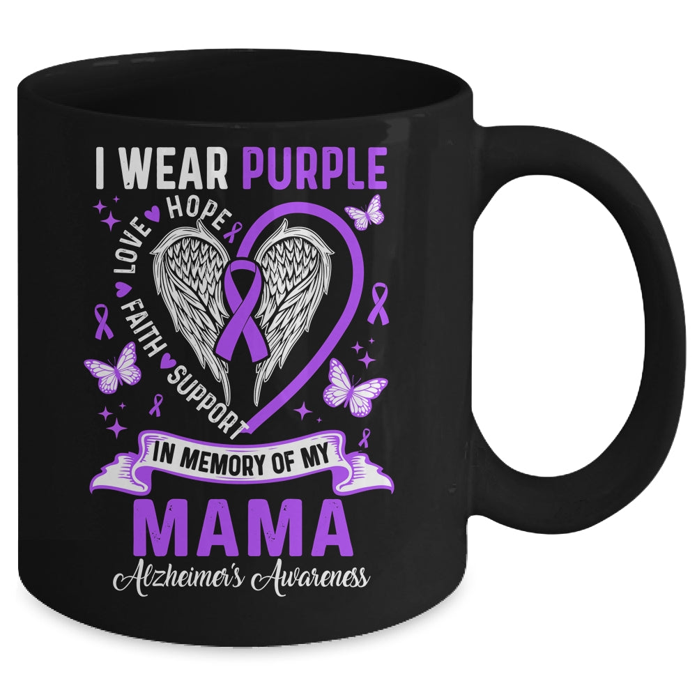 I Wear Purple In Memory Of My Mama Alzheimer's Awareness Mug | teecentury