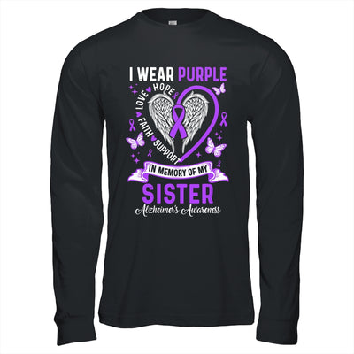I Wear Purple In Memory Of My Sister Alzheimer's Awareness Shirt & Hoodie | teecentury