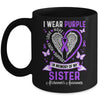 I Wear Purple In Memory Of My Sister Alzheimer's Awareness Mug | teecentury