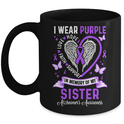 I Wear Purple In Memory Of My Sister Alzheimer's Awareness Mug | teecentury