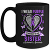 I Wear Purple In Memory Of My Sister Alzheimer's Awareness Mug | teecentury