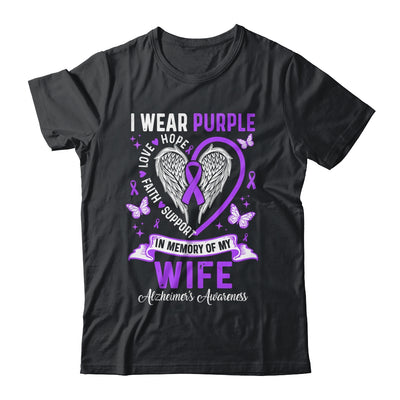 I Wear Purple In Memory Of My Wife Alzheimer's Awareness Shirt & Hoodie | teecentury