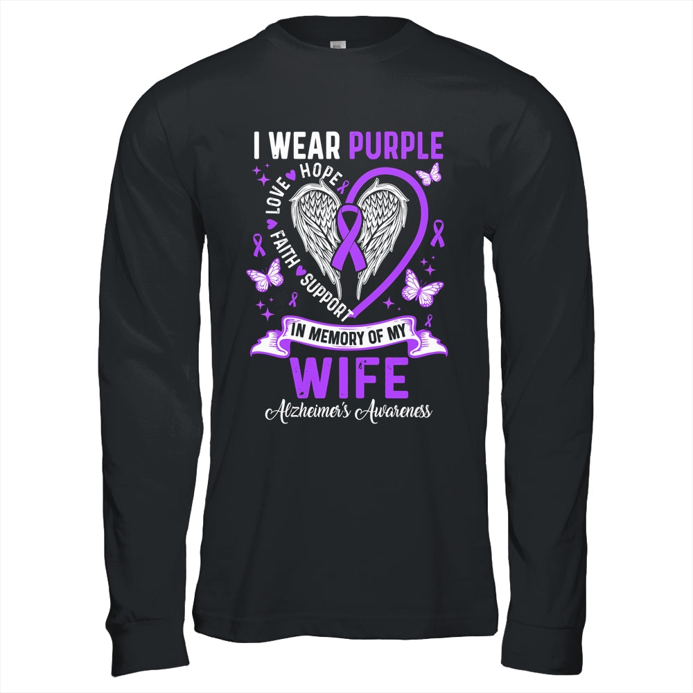 I Wear Purple In Memory Of My Wife Alzheimer's Awareness Shirt & Hoodie | teecentury