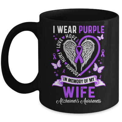 I Wear Purple In Memory Of My Wife Alzheimer's Awareness Mug | teecentury
