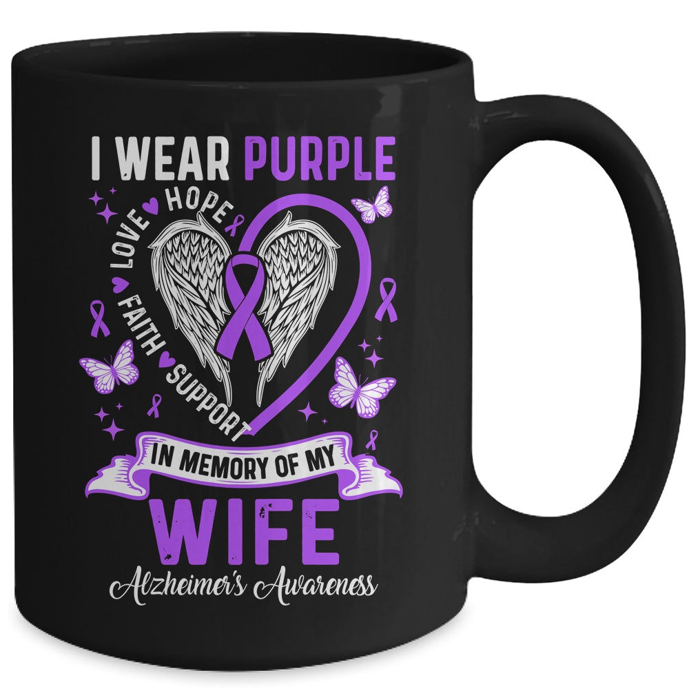 I Wear Purple In Memory Of My Wife Alzheimer's Awareness Mug | teecentury