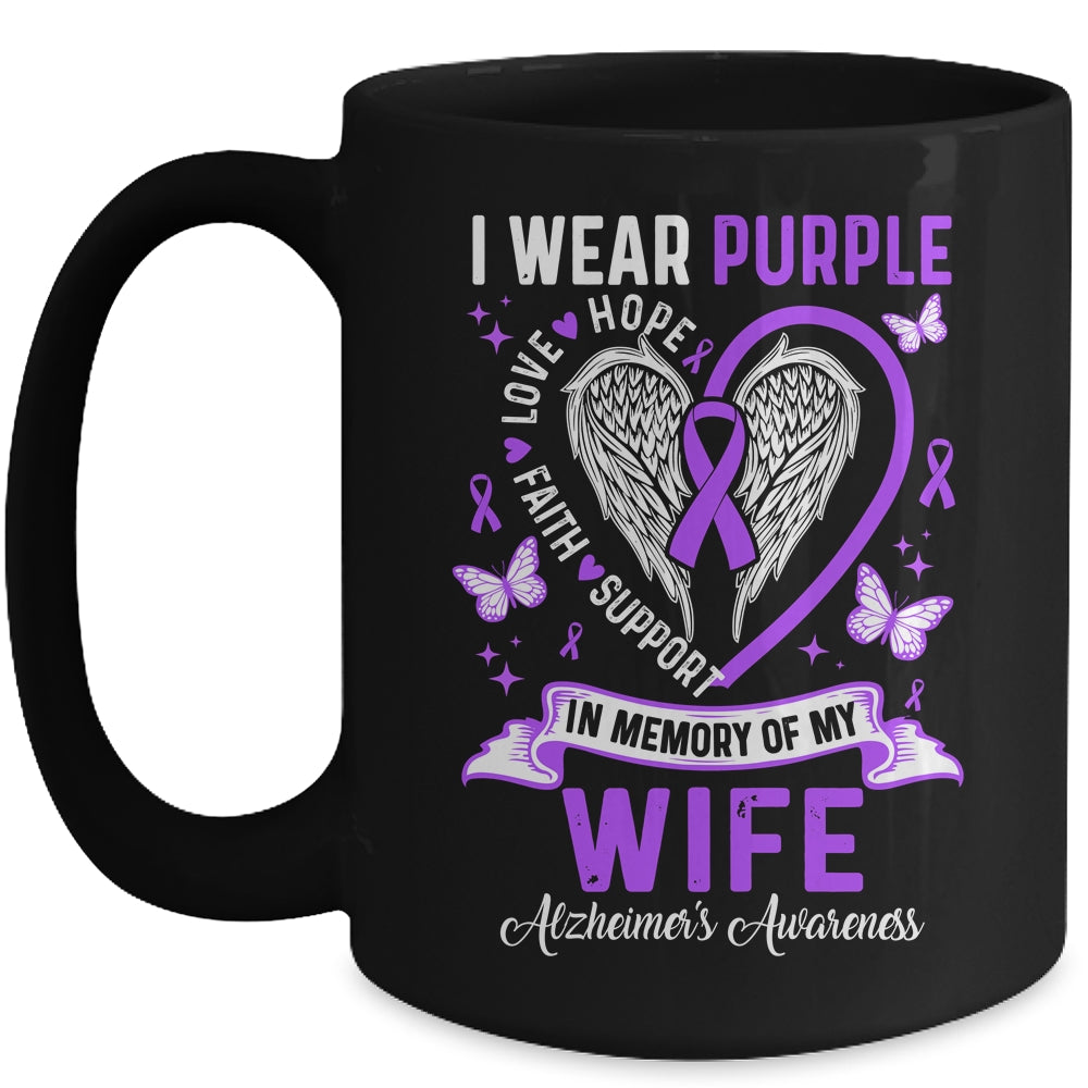 I Wear Purple In Memory Of My Wife Alzheimer's Awareness Mug | teecentury
