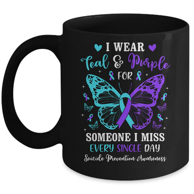 I Wear Teal And Purple Suicide Awareness Butterfly Support Mug | teecentury