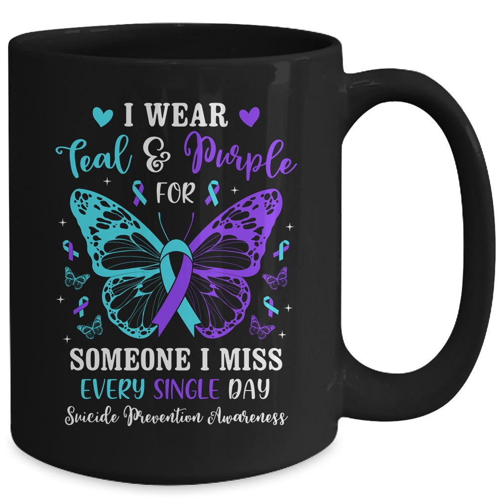 I Wear Teal And Purple Suicide Awareness Butterfly Support Mug | teecentury