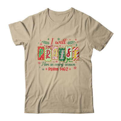 I Will Praise Him In Season Coquette Christian Christmas Bow Shirt & Sweatshirt | teecentury