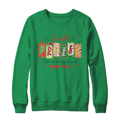 I Will Praise Him In Season Coquette Christian Christmas Bow Shirt & Sweatshirt | teecentury