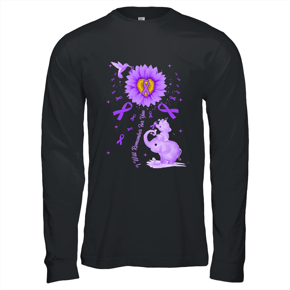 I Will Remember For You Elephant Flower Alzheimers Awareness Shirt & Hoodie | teecentury