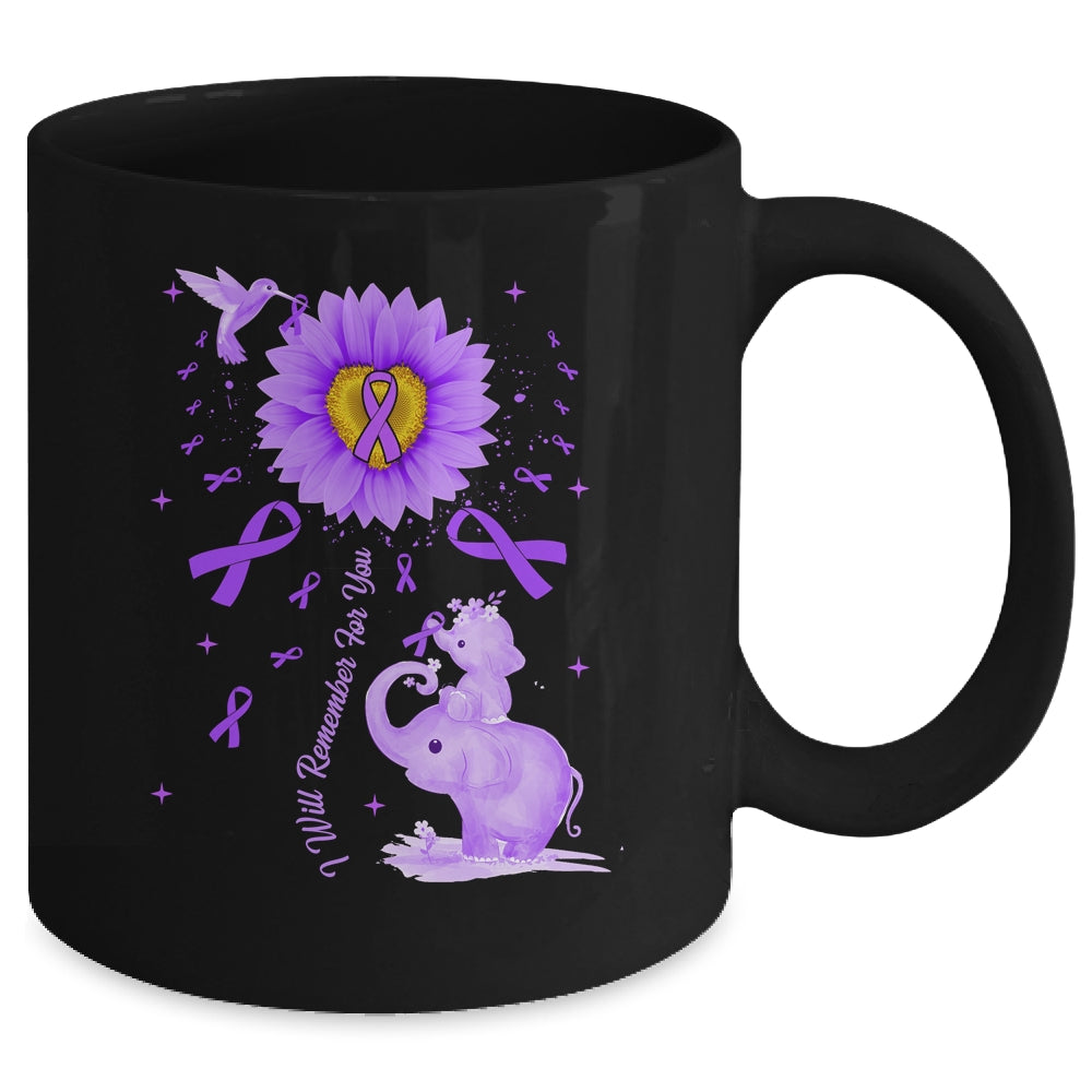 I Will Remember For You Elephant Flower Alzheimers Awareness Mug | teecentury