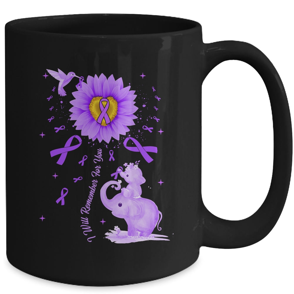 I Will Remember For You Elephant Flower Alzheimers Awareness Mug | teecentury
