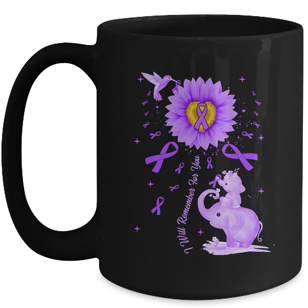 I Will Remember For You Elephant Flower Alzheimers Awareness Mug | teecentury