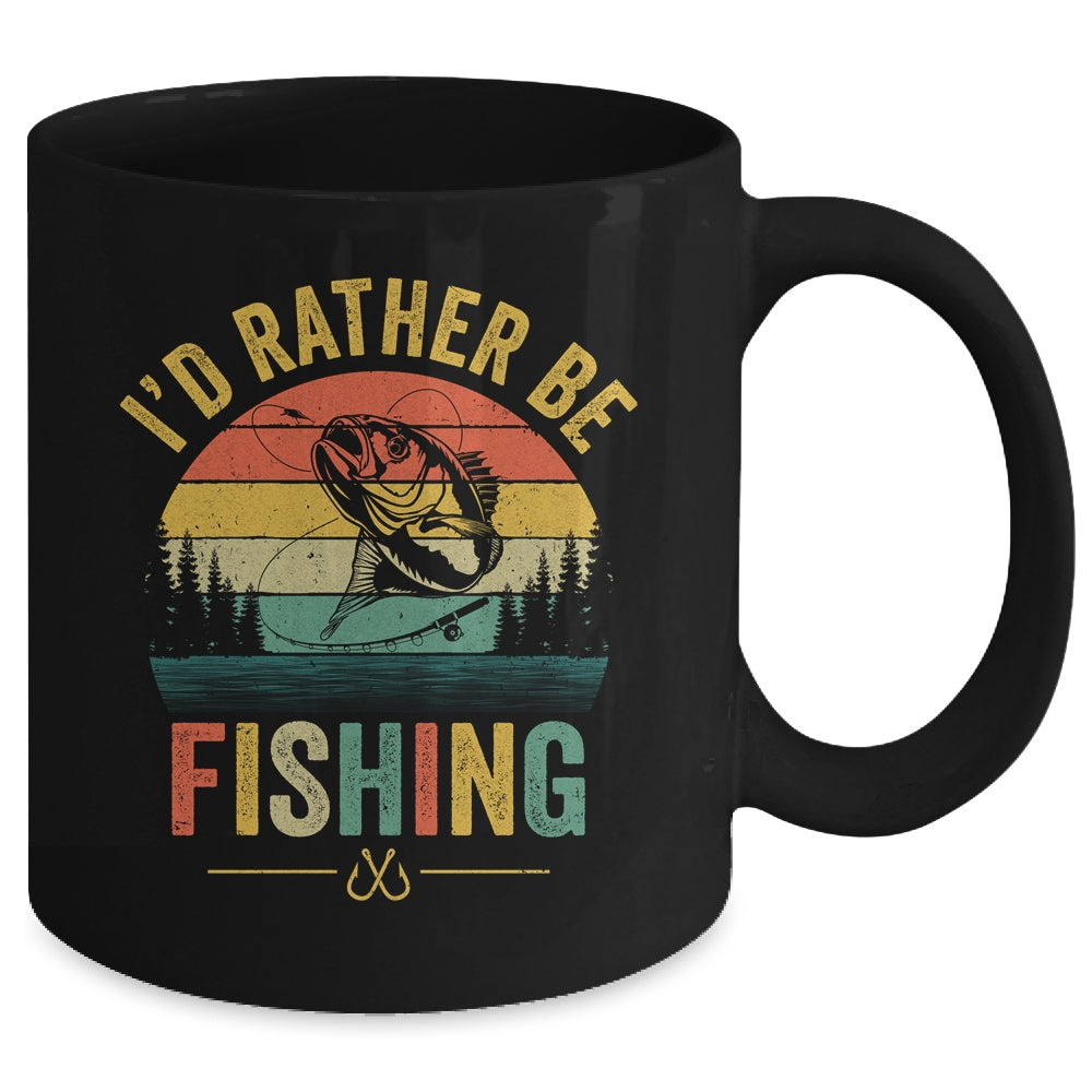 I'd Rather Be Fishing Funny Fisherman Fishing Design For Men Mug | teecentury