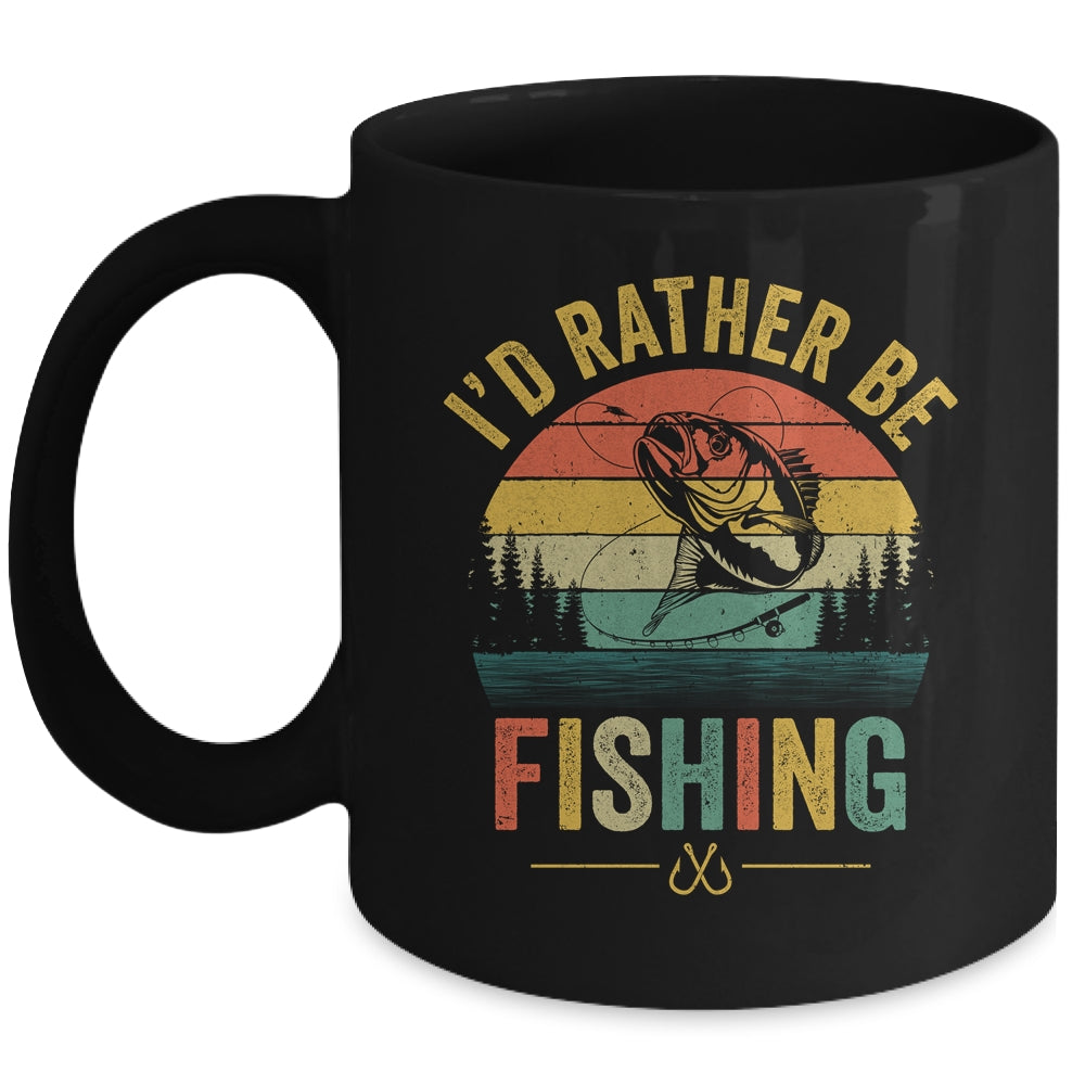 I'd Rather Be Fishing Funny Fisherman Fishing Design For Men Mug | teecentury
