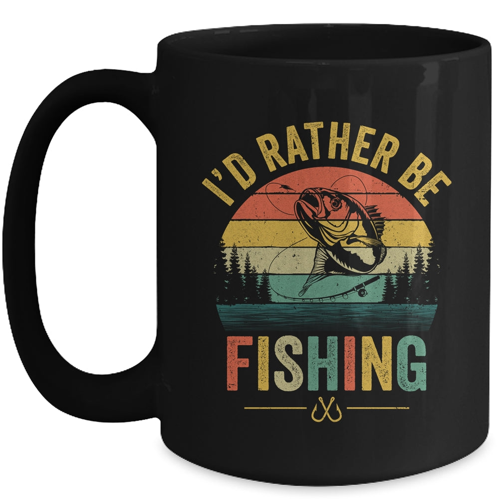 I'd Rather Be Fishing Funny Fisherman Fishing Design For Men Mug | teecentury