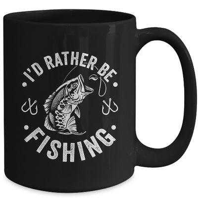 I'd Rather Be Fishing Funny Fishing Design For Men Fisherman Ceramic Mug  11oz 15oz