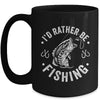 I'd Rather Be Fishing Funny Fishing Design For Men Fisherman Mug | teecentury