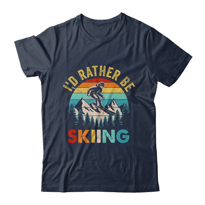 I'd Rather Be Skiing Retro Skier Ski Men Women Dad Boys Shirt & Hoodie | teecentury