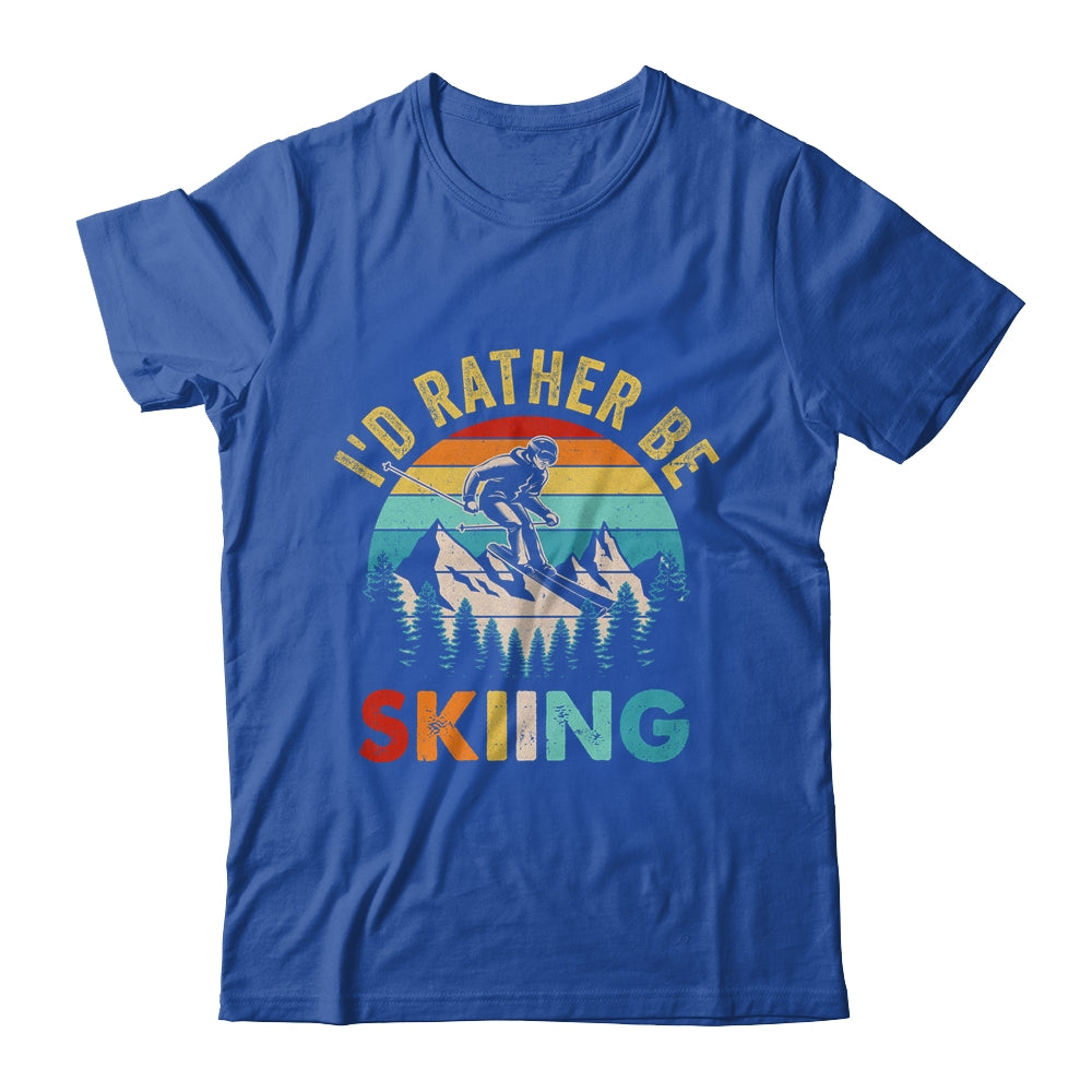 I'd Rather Be Skiing Retro Skier Ski Men Women Dad Boys Shirt & Hoodie | teecentury