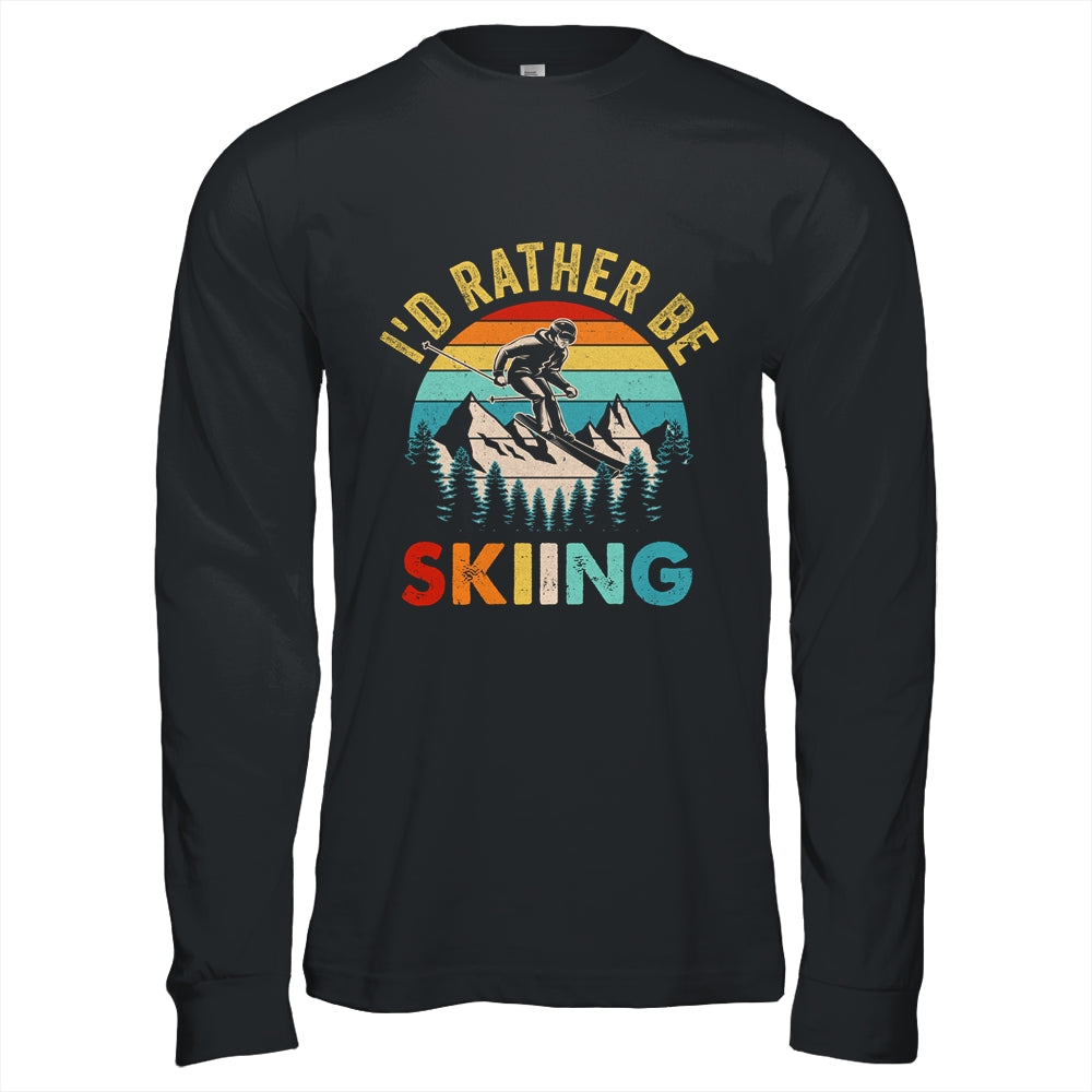 I'd Rather Be Skiing Retro Skier Ski Men Women Dad Boys Shirt & Hoodie | teecentury