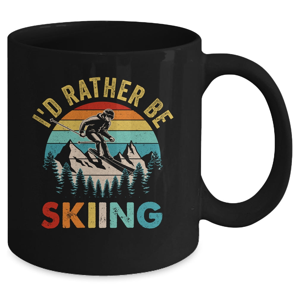 I'd Rather Be Skiing Retro Skier Ski Men Women Dad Boys Mug | teecentury