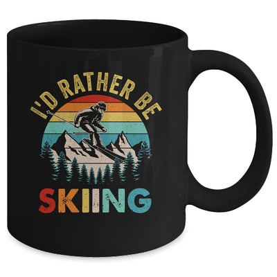 I'd Rather Be Skiing Retro Skier Ski Men Women Dad Boys Mug | teecentury