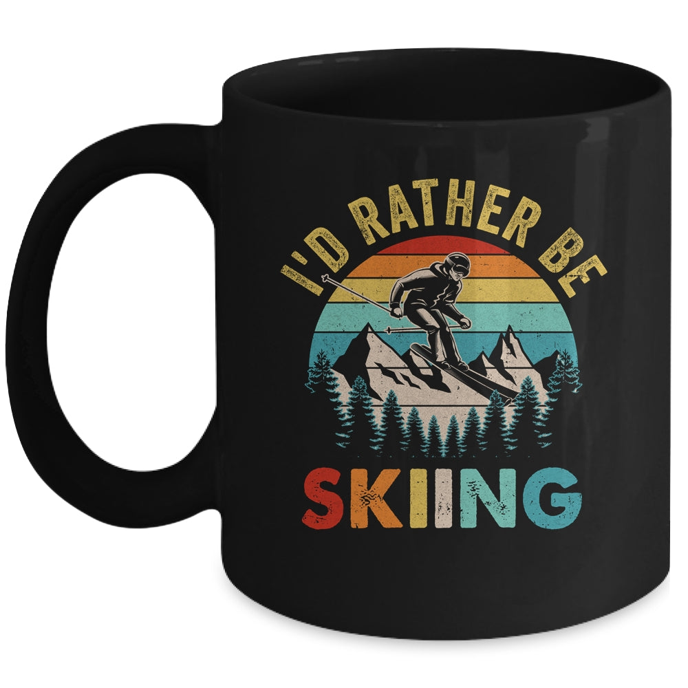 I'd Rather Be Skiing Retro Skier Ski Men Women Dad Boys Mug | teecentury
