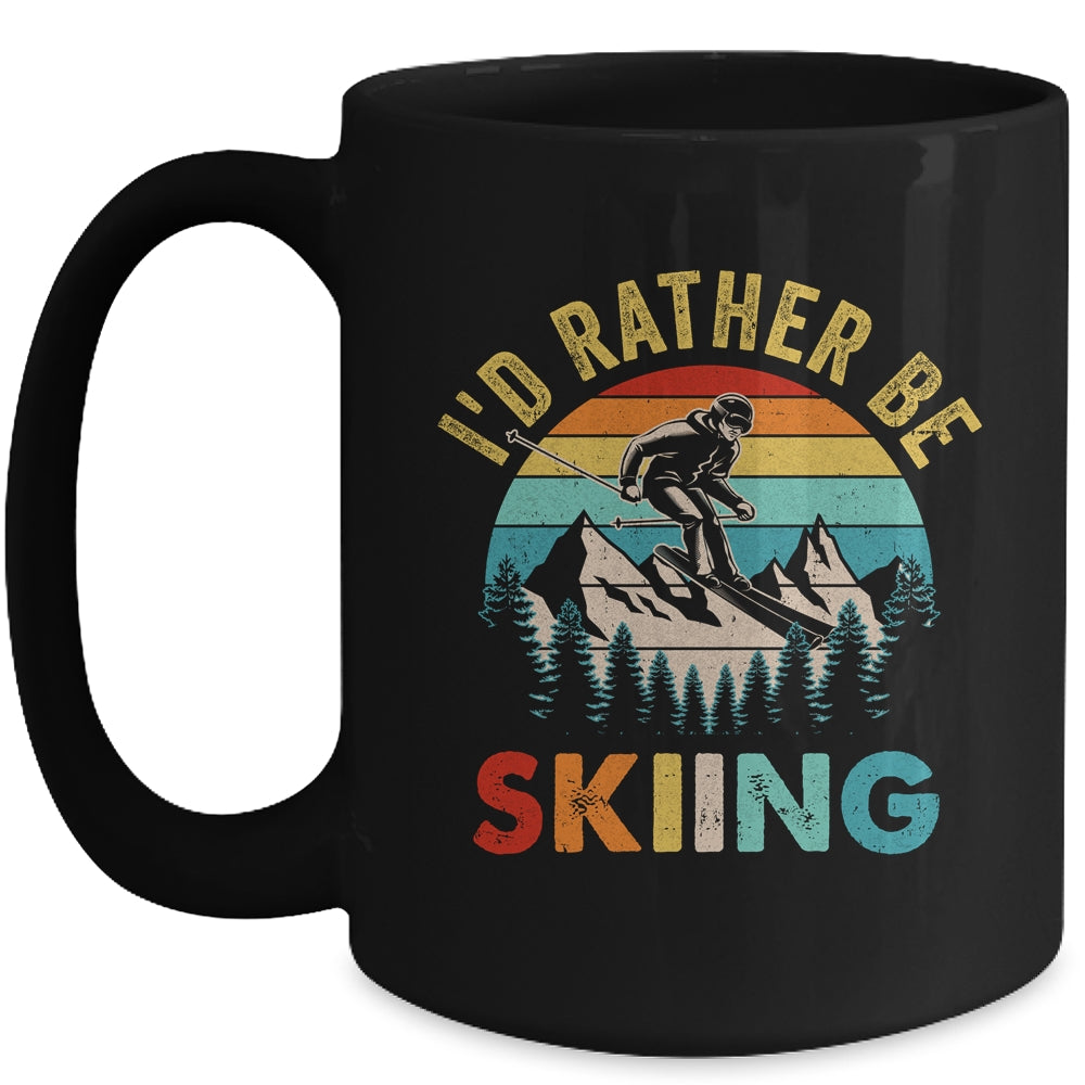 I'd Rather Be Skiing Retro Skier Ski Men Women Dad Boys Mug | teecentury