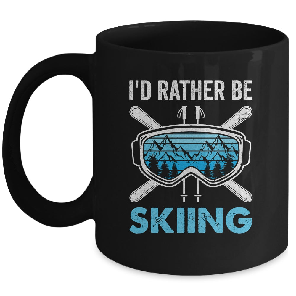 I'd Rather Be Skiing Ski Winter Sports Freestyle Skier Mug | teecentury