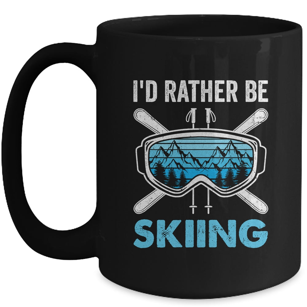 I'd Rather Be Skiing Ski Winter Sports Freestyle Skier Mug | teecentury